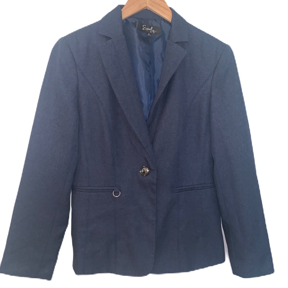 Emily Navy & Black Fitted Blazer Size 6